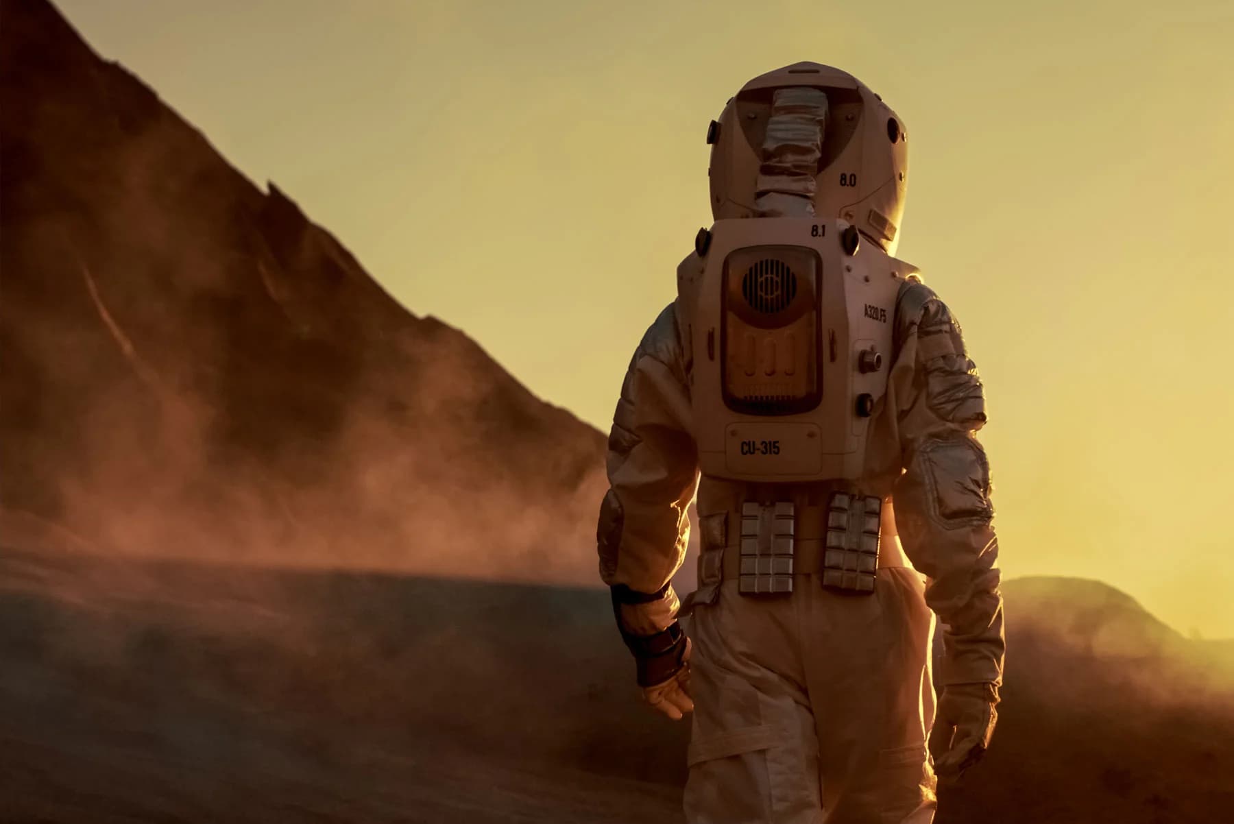 Astronaut auf einer Marsoberfläche