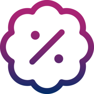 Es ist eine runde Wolke zu sehen, in deren Mitte ein Prozentzeichen steht